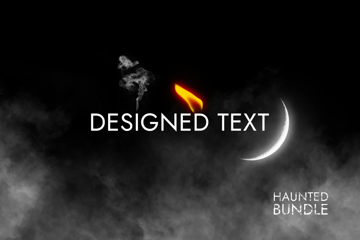 Designed text after with haunted bundle 4