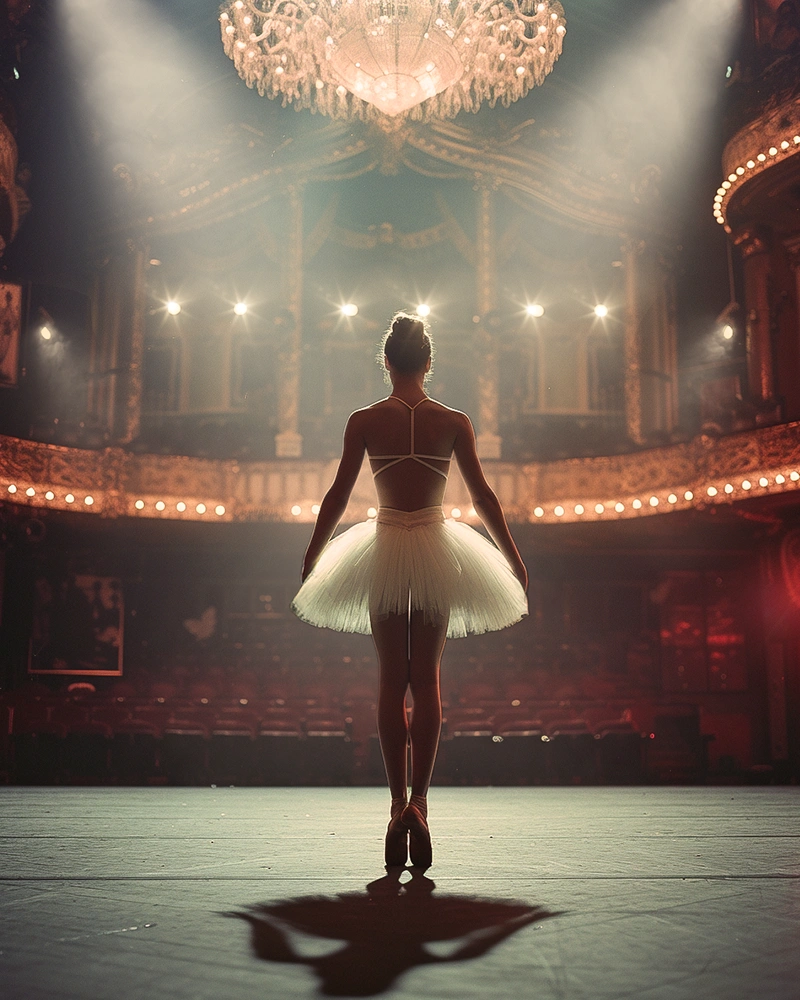 Ballerina after light overlays