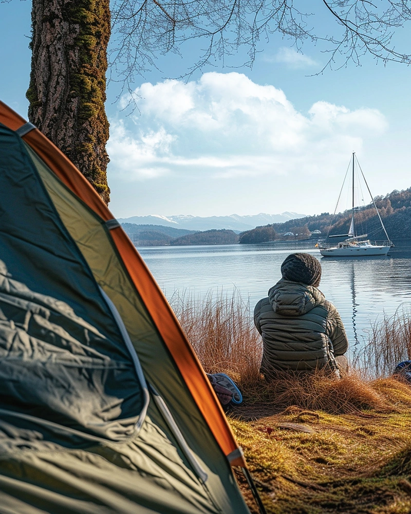 Tent with cloud overlay