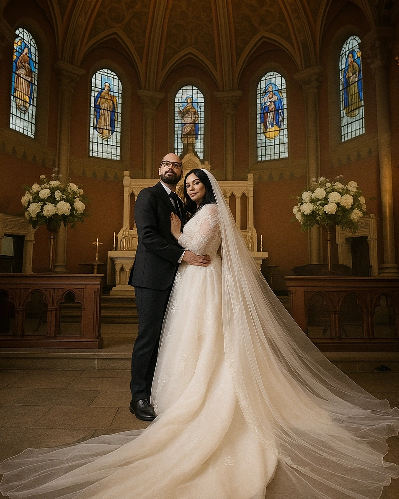 Wedding before smoke light effects