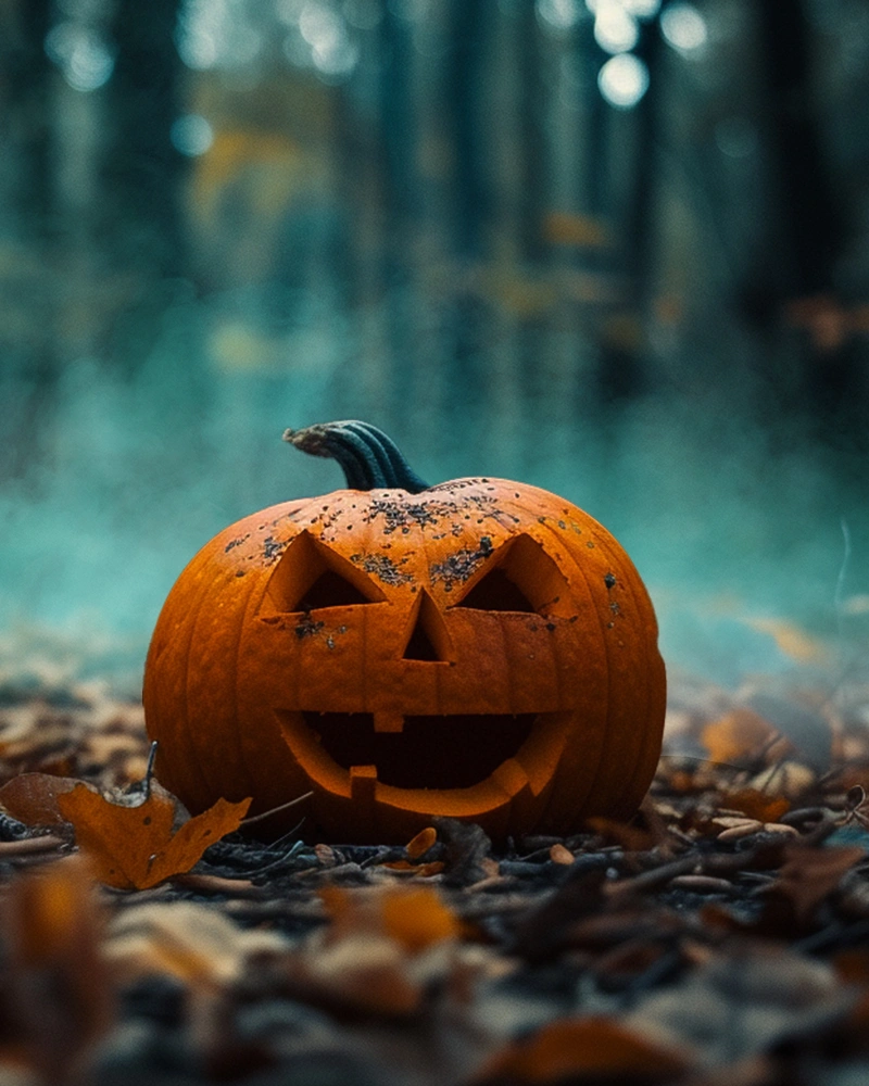 Pumpkin with fog overlays