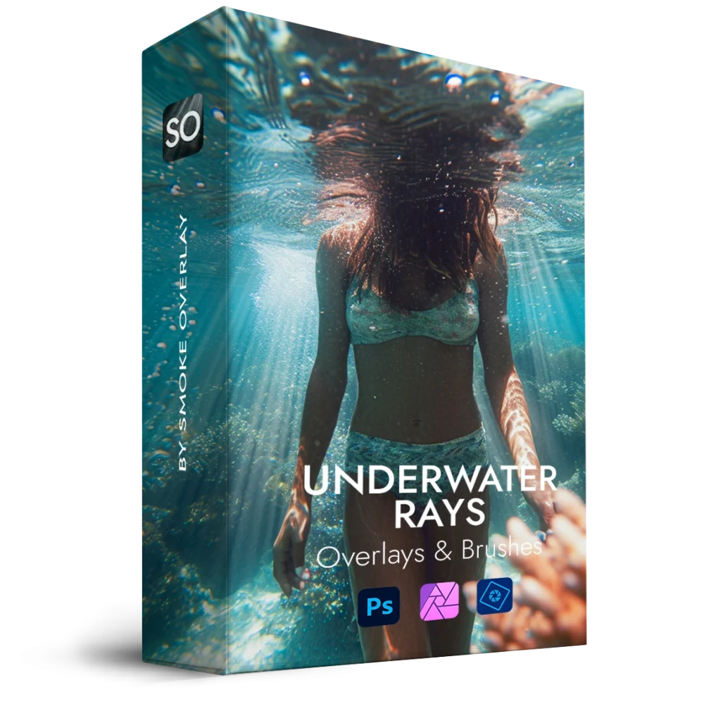 Underwater rays overlays and brushes Pack 01