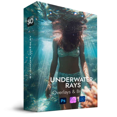 Underwater rays overlays and brushes Pack 01